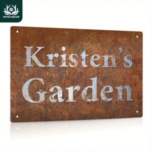 1pc, Personalized Garden Sign, Custom Name, Retro Vintage Outdoor Decor, Gift Ideas, 30.48x20.32 Cm Aluminum For Patio, Porch