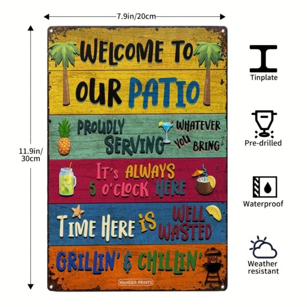 1pc, Vintage Metal Tin Sign for Swimming Pool Backyard Bar - 8''x12'' Wall Art for Home, Restaurant, Cafe, Garage - Water-proof and Dust-proof - Image 2