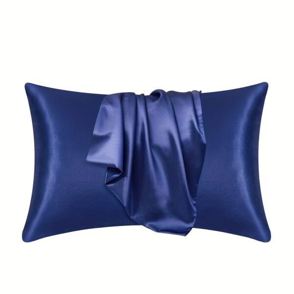 1pc Satin Solid Color Pillowcase, Soft Pillow Cover With Envelope Closure For Bedroom, Bedding Supplies, Without Filler - Image 10
