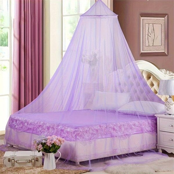 1pc Purple Dome Mosquito Net, Household Mosquito Net, Free Installation, Large Space, Available In All Seasons, Bedroom Mosquito Net - Image 2