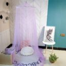 1pc Purple Dome Mosquito Net, Household Mosquito Net, Free Installation, Large Space, Available In All Seasons, Bedroom Mosquito Net