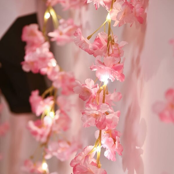 1 Roll, LED Cherry Blossom Lamp String Yard Light New Year Decorations, NOT INCLUDED BATTERIES (1pc 6.56ft 20 Led), Mother's Day Gift, Mother's Day Decor - Image 2