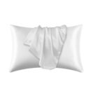 1pc Satin Solid Color Pillowcase, Soft Pillow Cover With Envelope Closure For Bedroom, Bedding Supplies, Without Filler