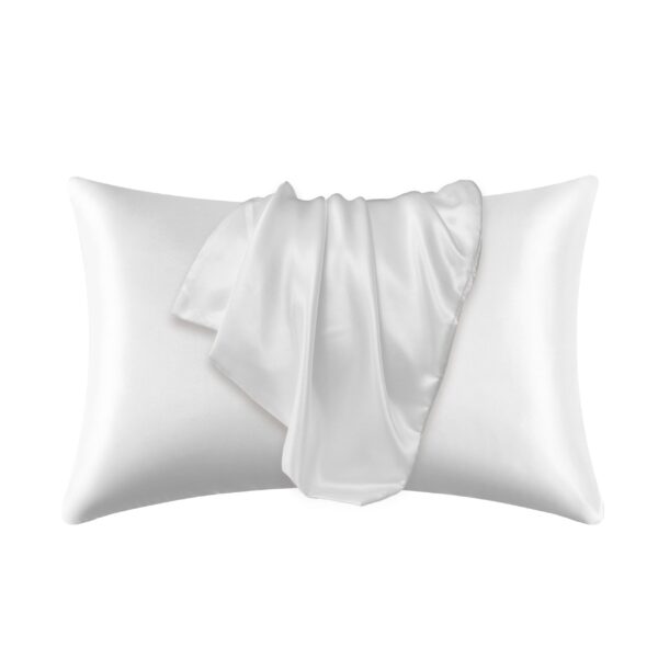 1pc Satin Solid Color Pillowcase, Soft Pillow Cover With Envelope Closure For Bedroom, Bedding Supplies, Without Filler - Image 3