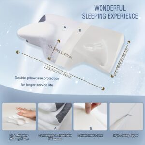 1pc Cervical Memory Foam Pillow For Neck Relax, Ergonomic Orthopedic Neck Support Pillow For Side, Back And Stomach Sleepers With Breathable Pillowcase