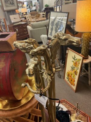 Fireplace Set Stunning  Brass Horse Heads