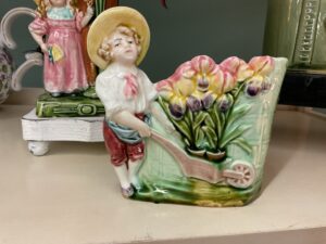 Cheery Vintage Boy Flower Vase